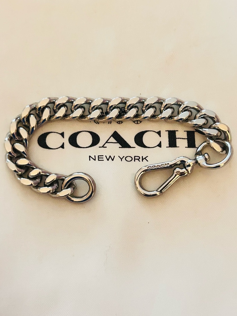 RARE Coach Signature Small Silver Tone Chain Keychain/ Bag Charm - Picture 11 of 13